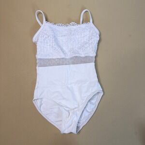 So Danca Girls White Lace Camisole Dance Leotard Size M1 Ballet Gymnastics